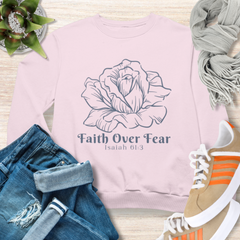 Faith Over Fear Minimalist Christian Sweatshirt
