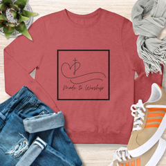 Made to Worship Sweatshirt Cozy Christian Sweatshirt