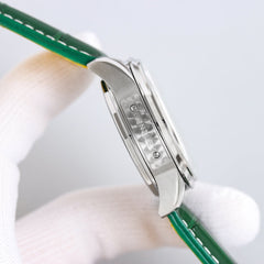 Chronograph -Green Silver - Green Leather - Automatic - 42mm