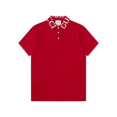 Neckline Letters Polo T Shirt