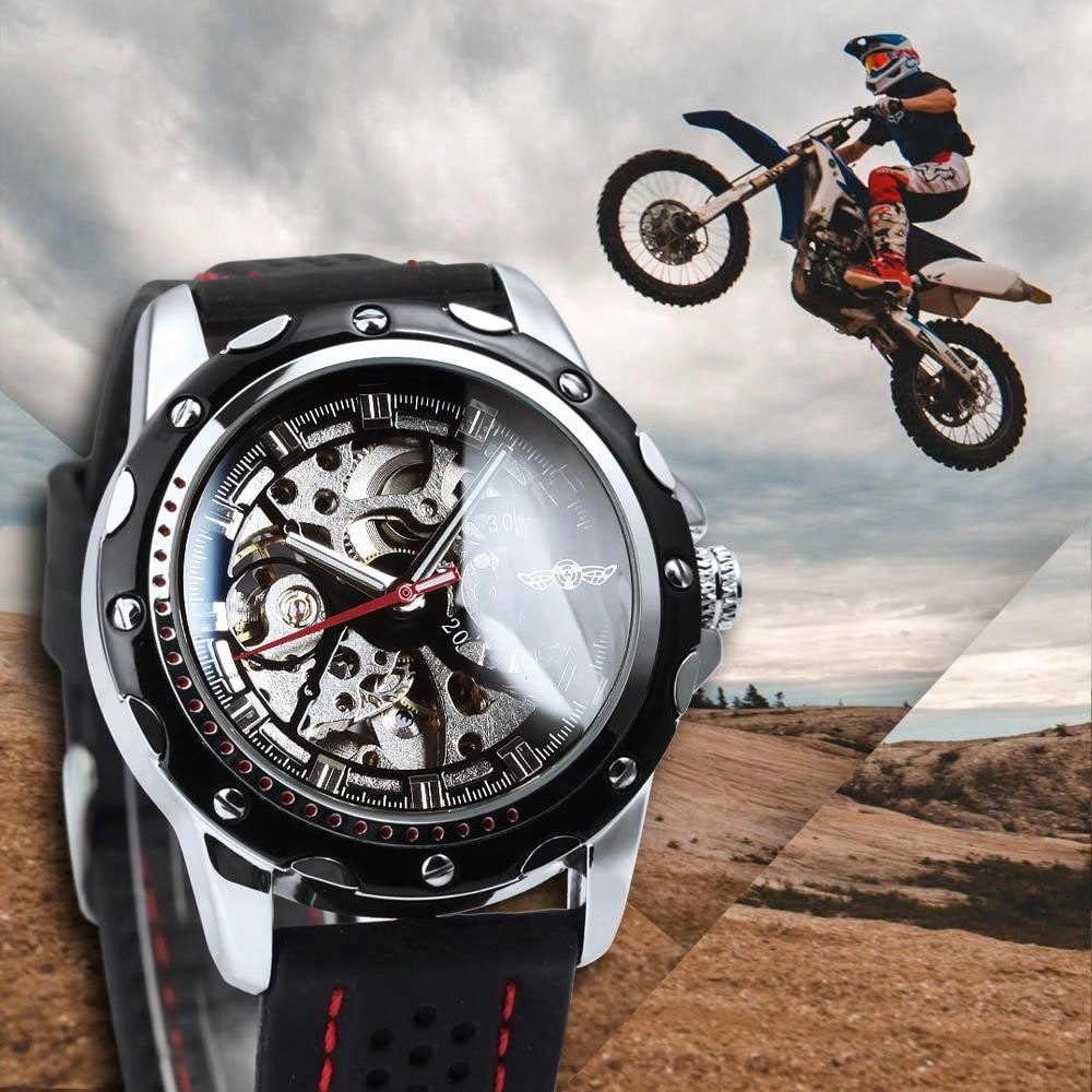 Blue Red - Black Leather - Automatic -42mm