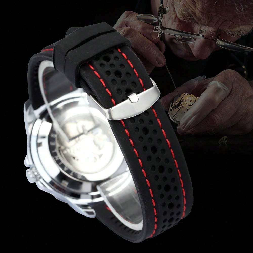 Blue Red - Black Leather - Automatic -42mm