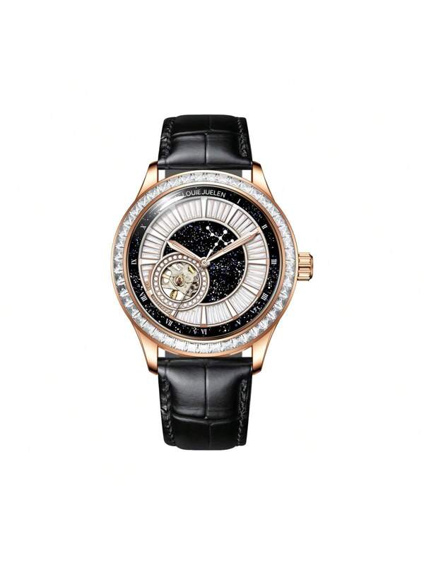 Black White- Black Leather - Automatic -42mm