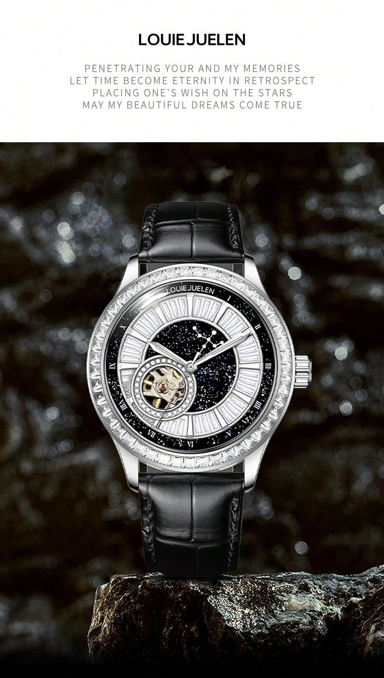 Black White- Black Leather - Automatic -42mm