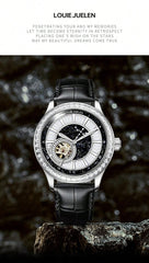 Black White- Black Leather - Automatic -42mm