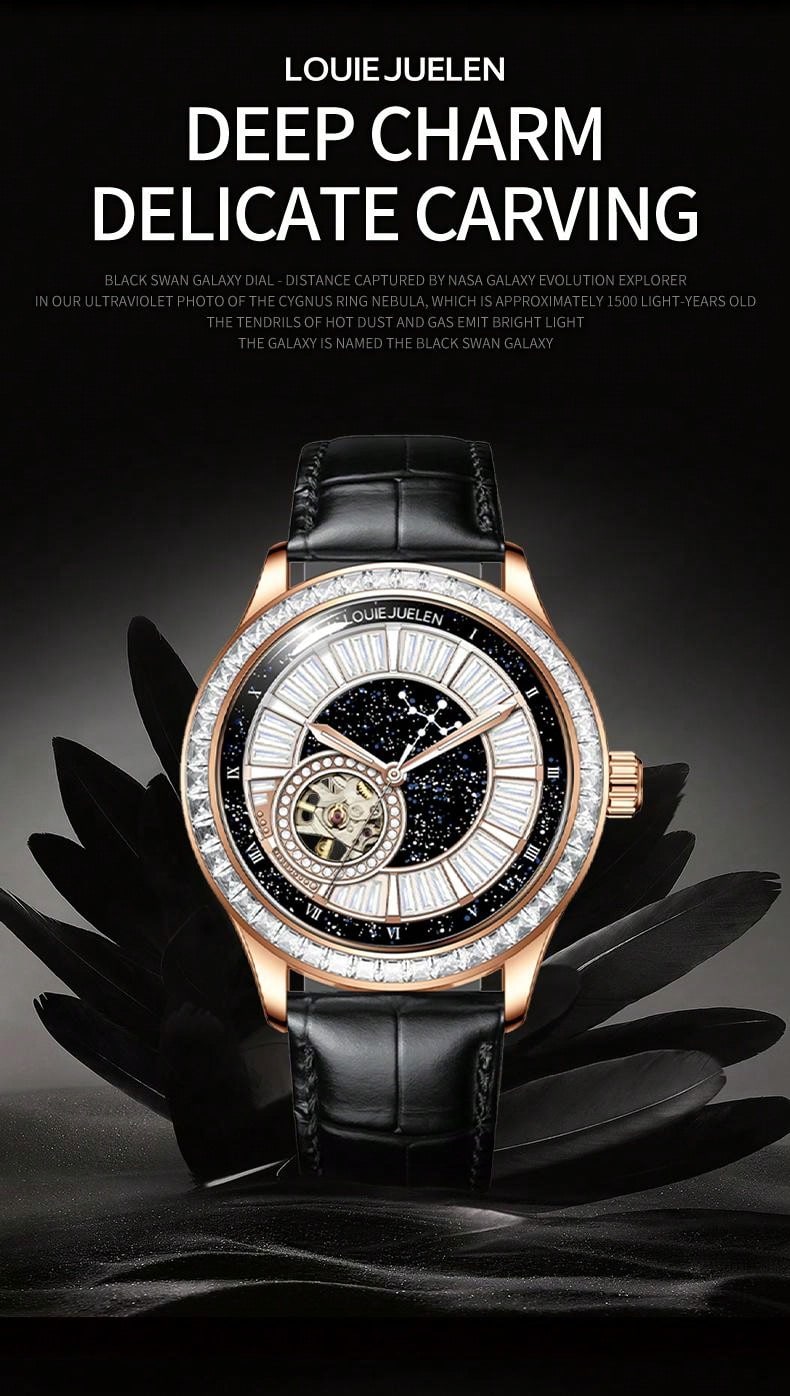 Black White- Black Leather - Automatic -42mm