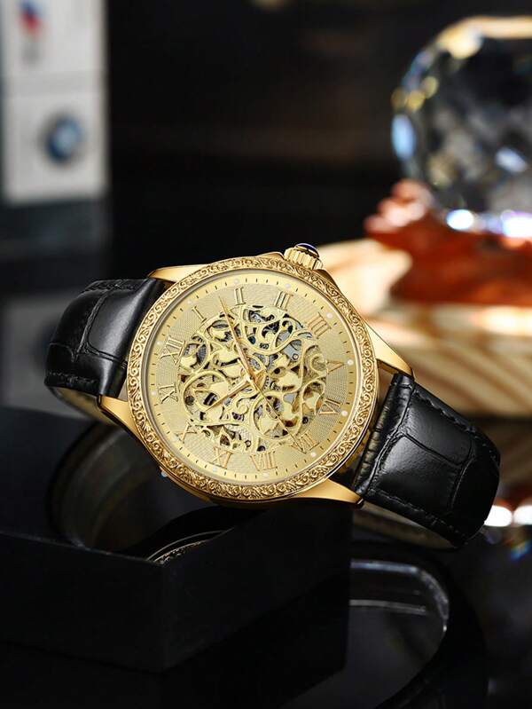 Silver white - Black Leather - Automatic -41mm