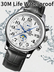 Blue - Black Leather - Automatic -41mm