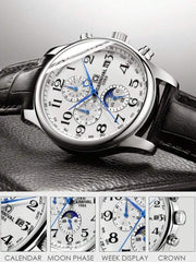 Blue - Black Leather - Automatic -41mm