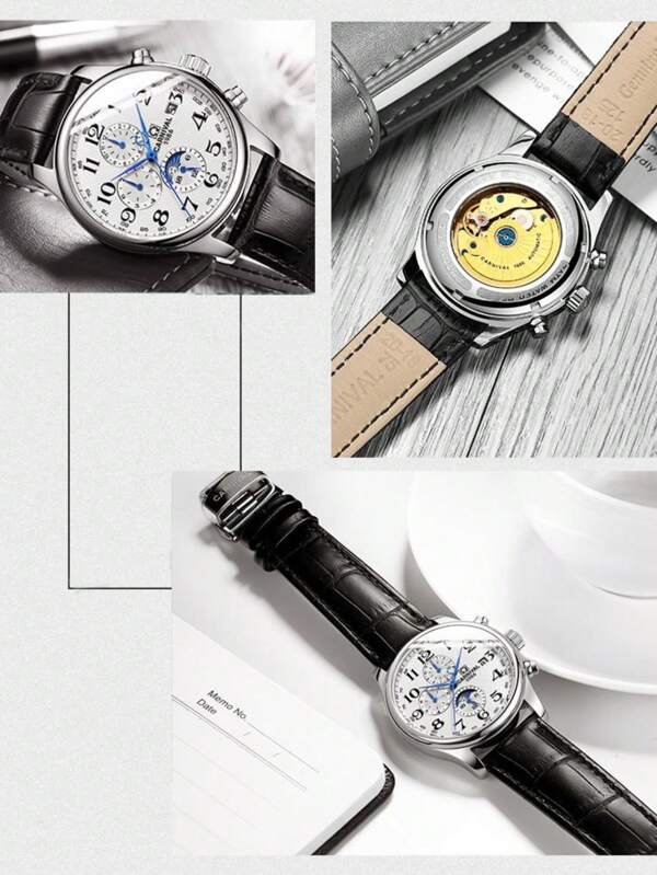Blue - Black Leather - Automatic -41mm