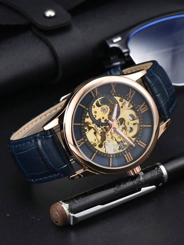 Hollow Black - Black Leather - Automatic -42mm