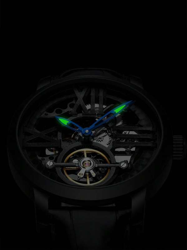 Black White- Black Leather - Automatic -41mm