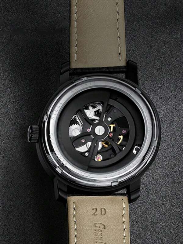 Black White- Black Leather - Automatic -41mm