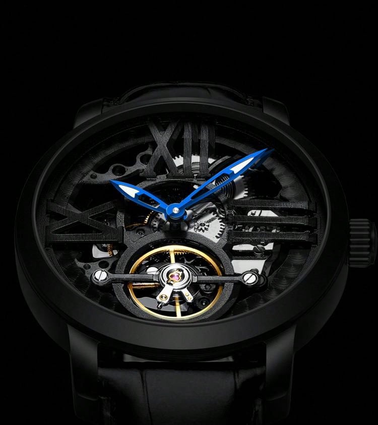 Black White- Black Leather - Automatic -41mm