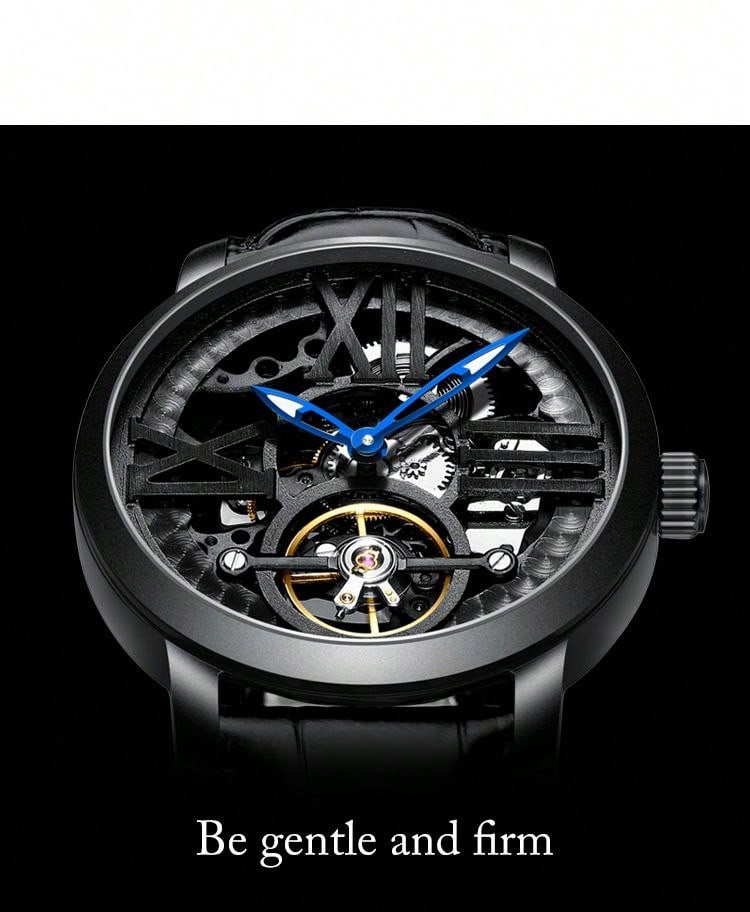 Black White- Black Leather - Automatic -41mm