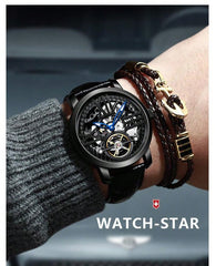 Black White- Black Leather - Automatic -41mm