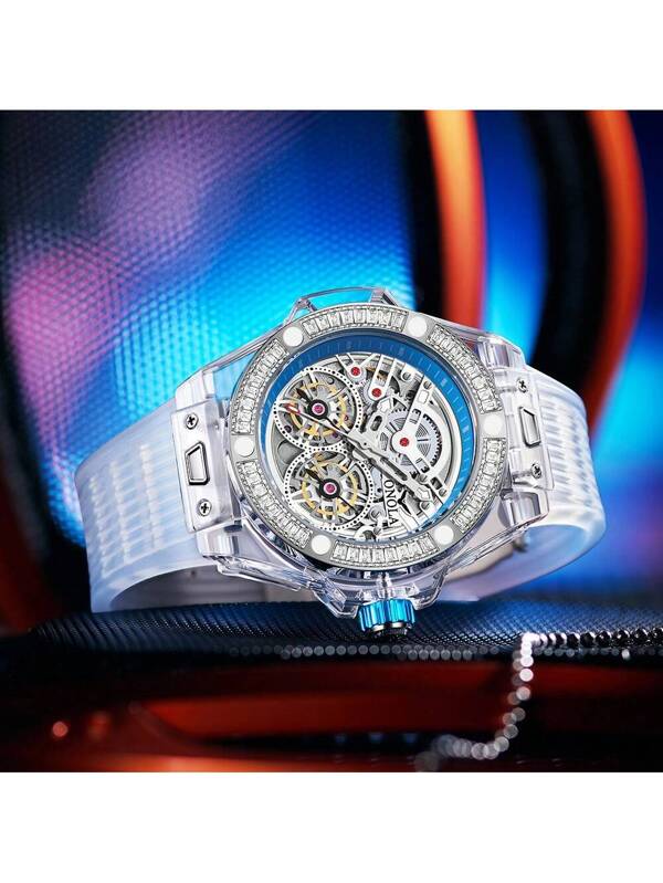 Crystal Blue - White Rubber - Automatic -41mm