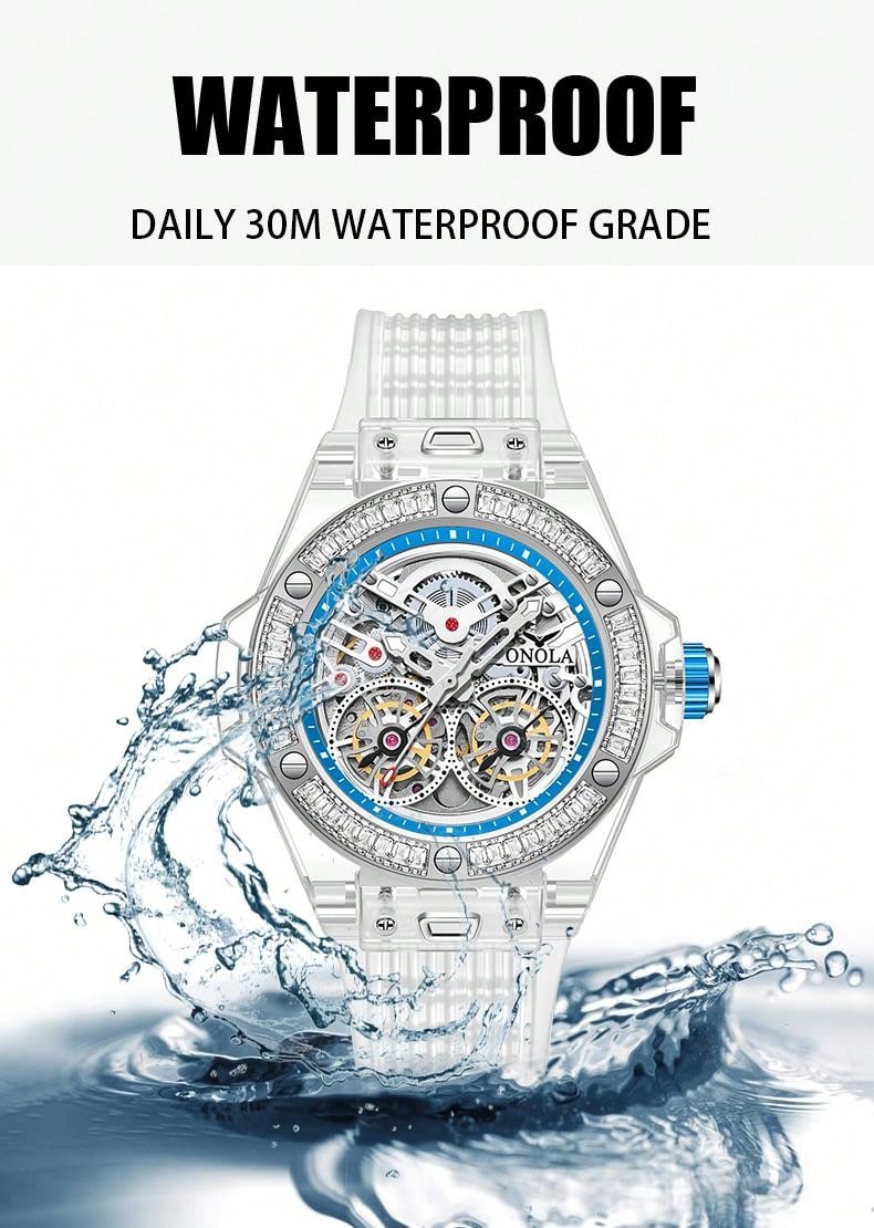 Crystal Blue - White Rubber - Automatic -41mm
