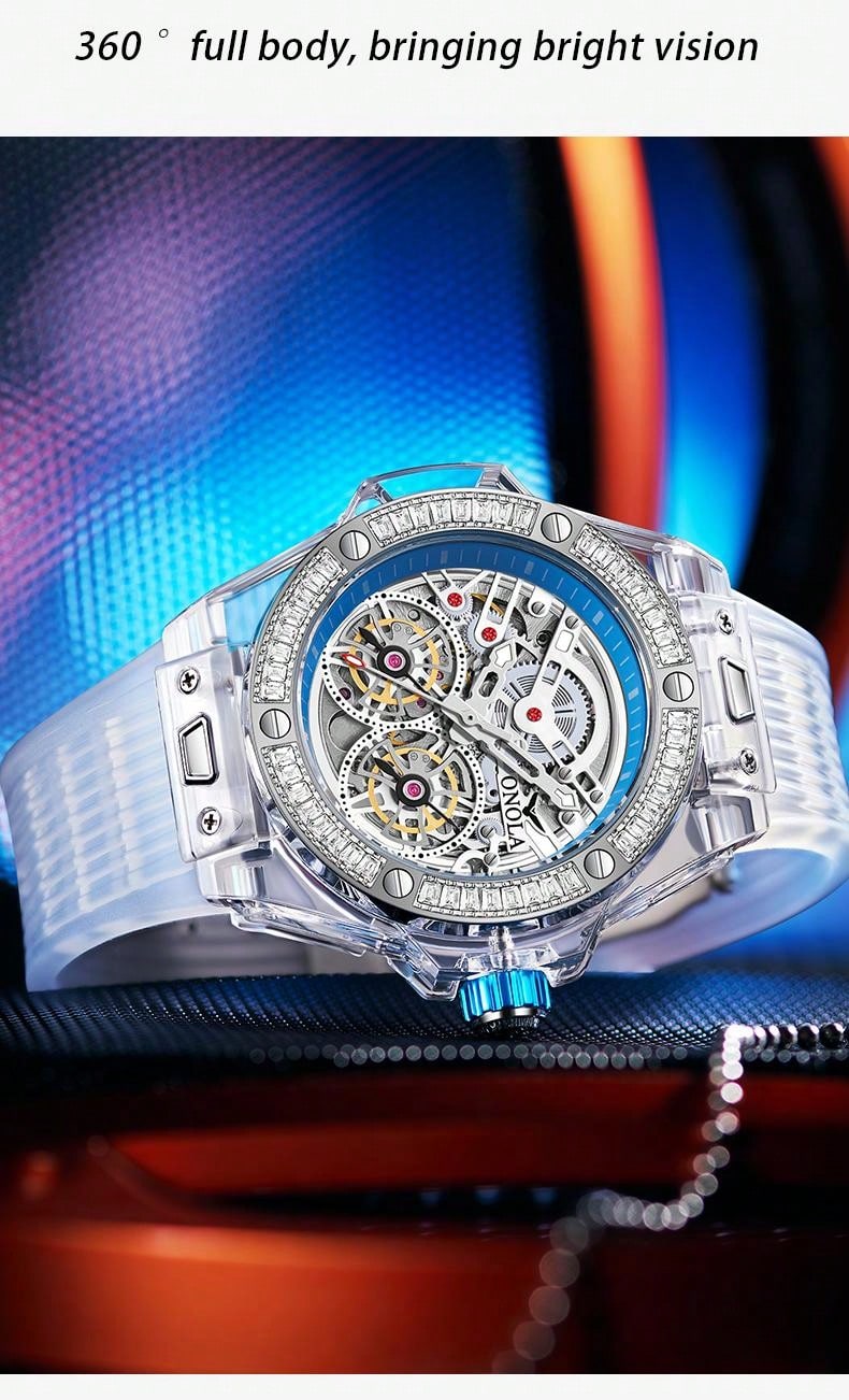 Crystal Blue - White Rubber - Automatic -41mm