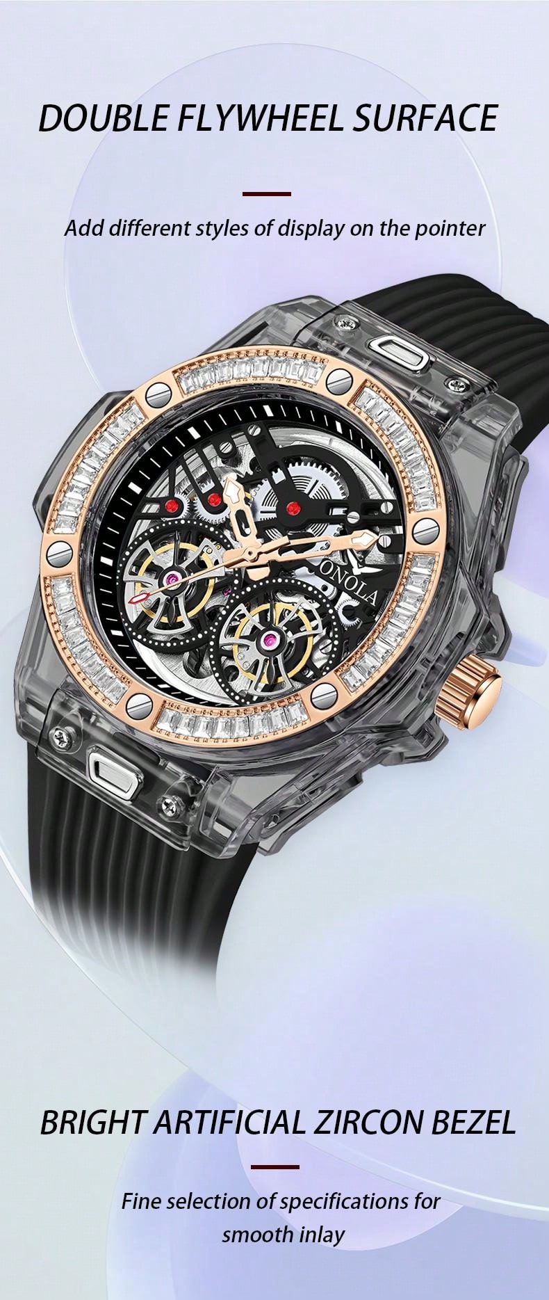 Crystal Blue - White Rubber - Automatic -41mm