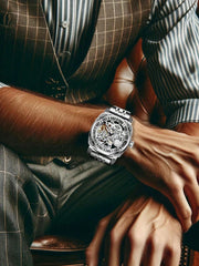 White Yellow - Blue Leather - Automatic -41mm