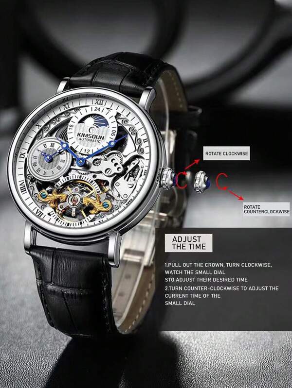 White Silver - Brown Leather - Automatic -41mm