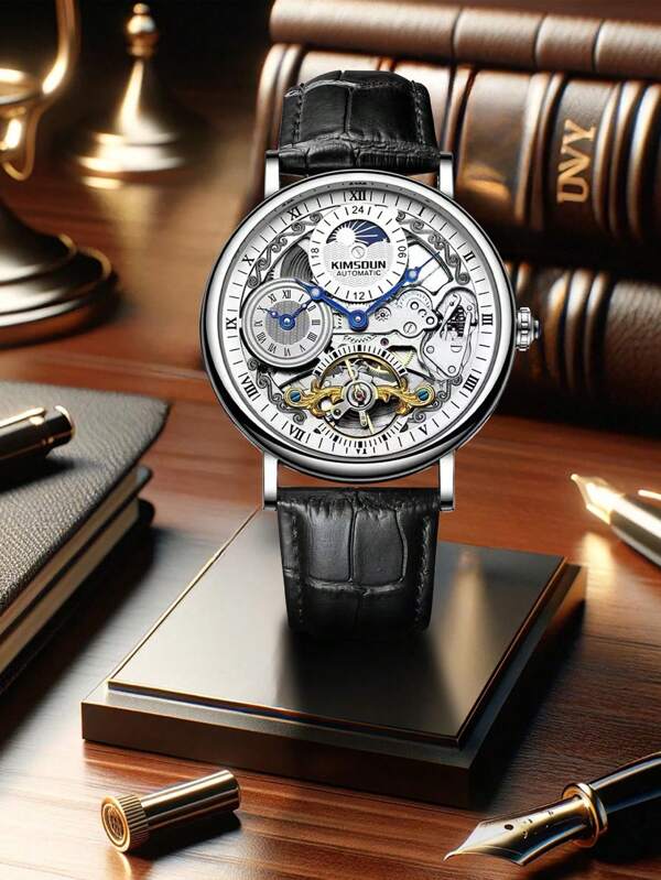 White Silver - Brown Leather - Automatic -41mm