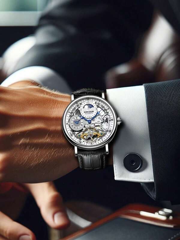 White Silver - Brown Leather - Automatic -41mm