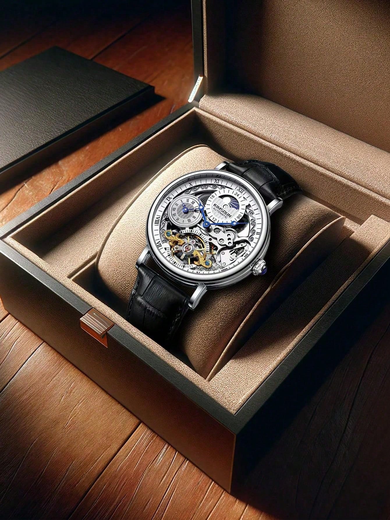 White Silver - Brown Leather - Automatic -41mm