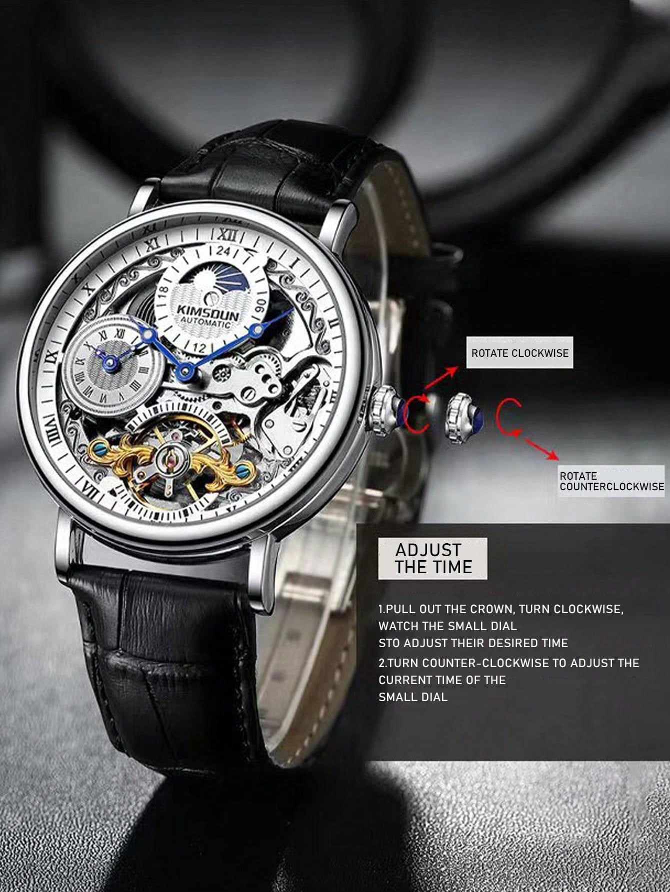 White Silver - Brown Leather - Automatic -41mm