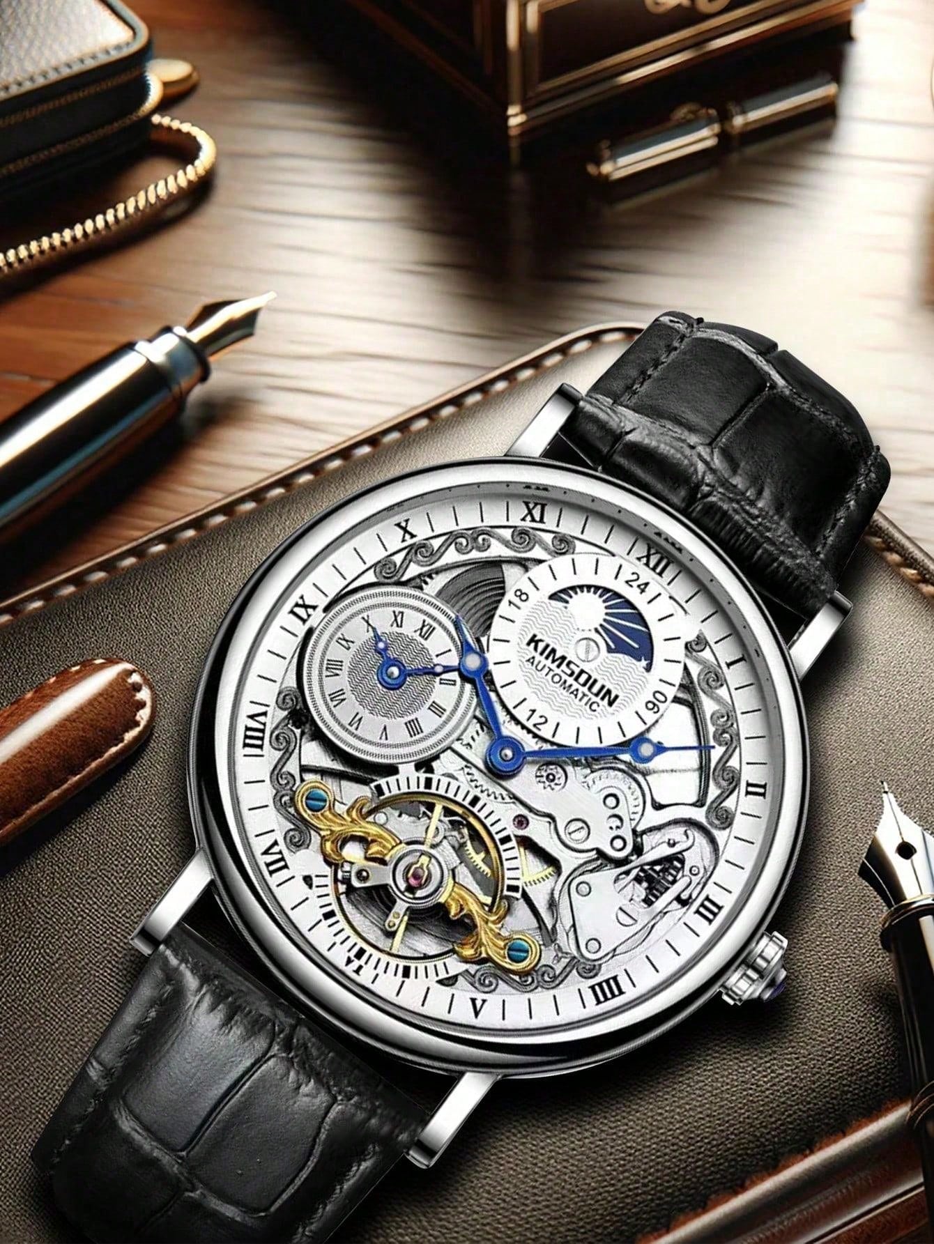 White Silver - Brown Leather - Automatic -41mm