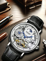 White Silver - Brown Leather - Automatic -41mm