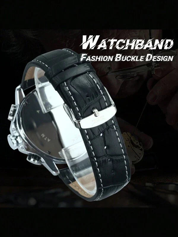 Black Red - Black Leather - Automatic -41mm