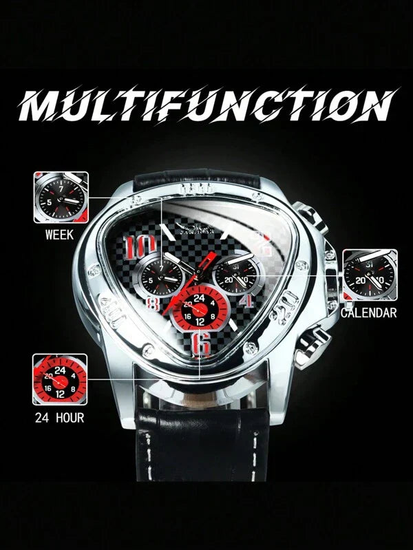 Black Red - Black Leather - Automatic -41mm