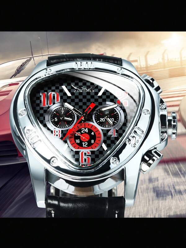 Black Red - Black Leather - Automatic -41mm