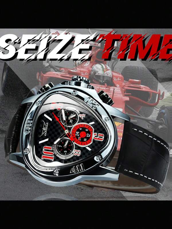 Black Red - Black Leather - Automatic -41mm