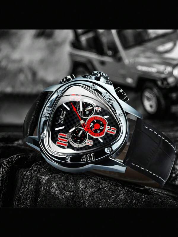 Black Red - Black Leather - Automatic -41mm