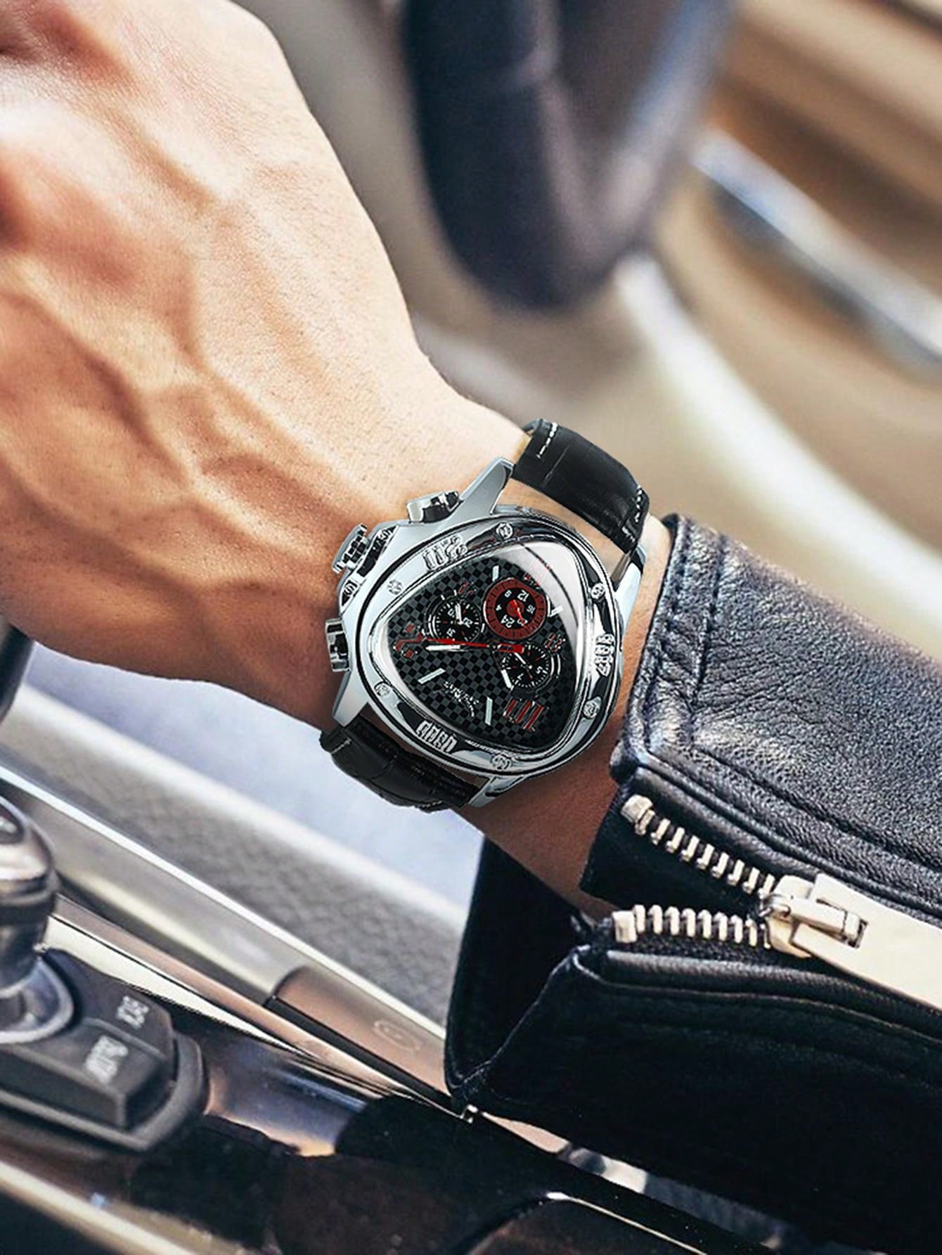 Black Red - Black Leather - Automatic -41mm