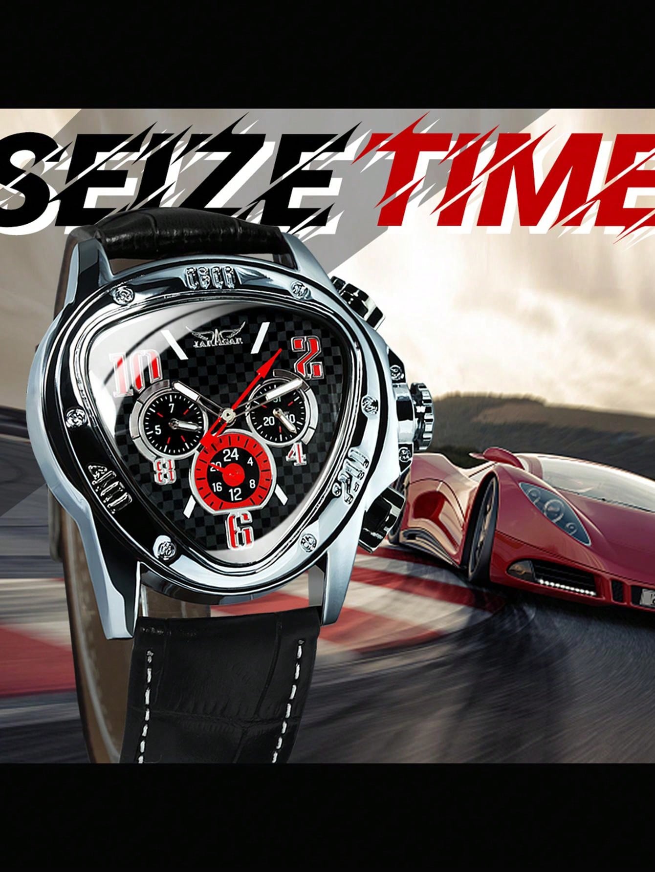 Black Red - Black Leather - Automatic -41mm