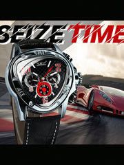 Black Red - Black Leather - Automatic -41mm