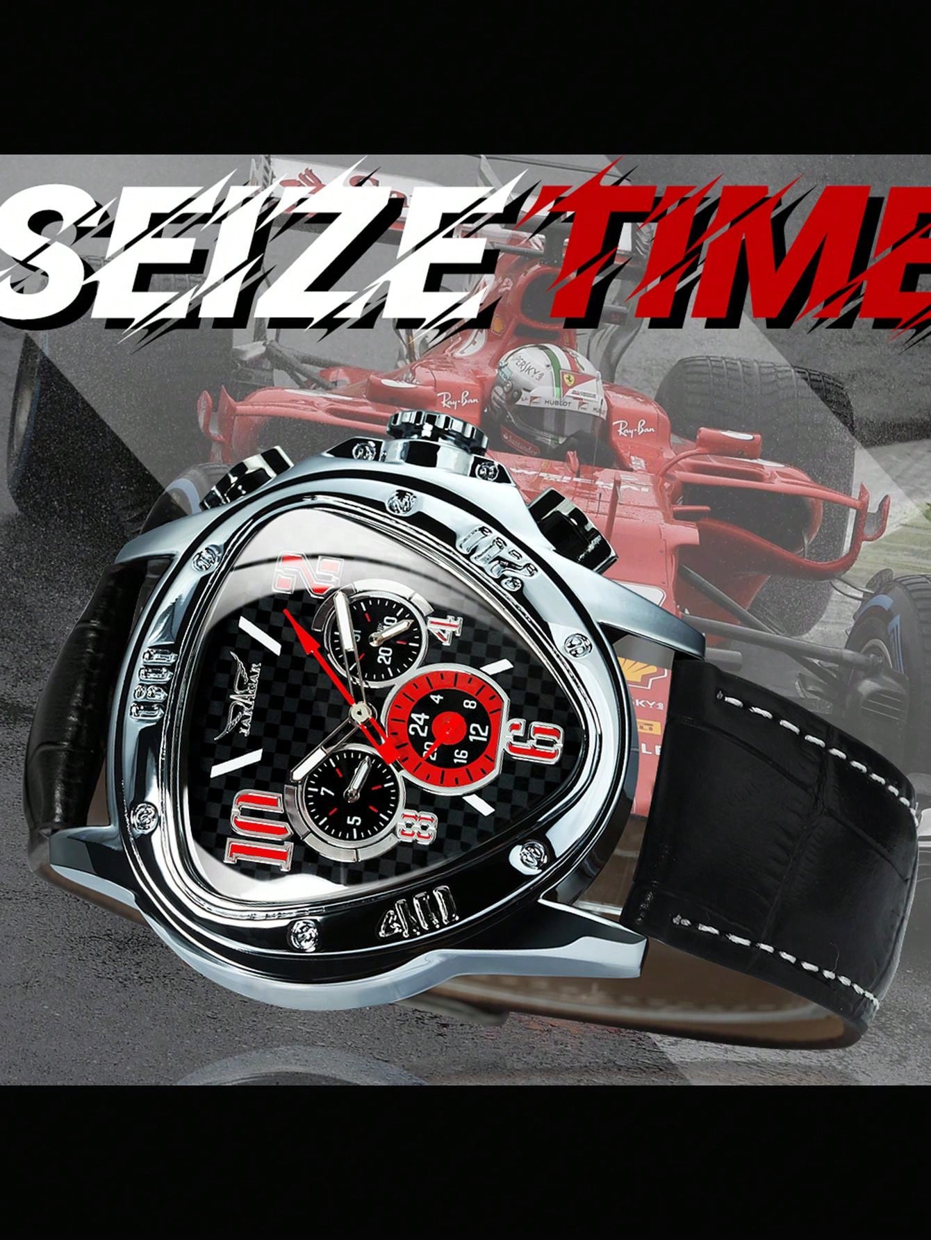 Black Red - Black Leather - Automatic -41mm