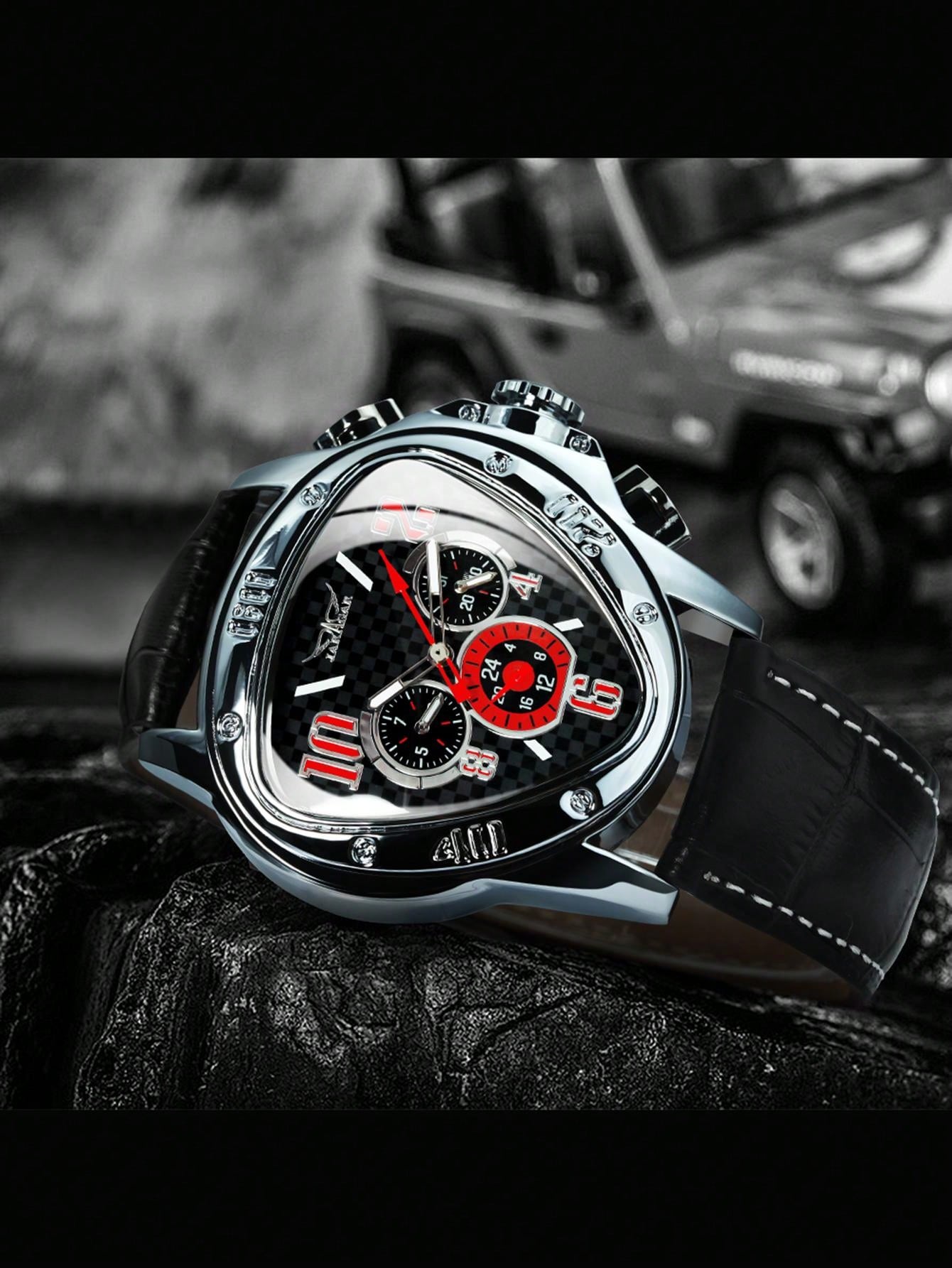 Black Red - Black Leather - Automatic -41mm