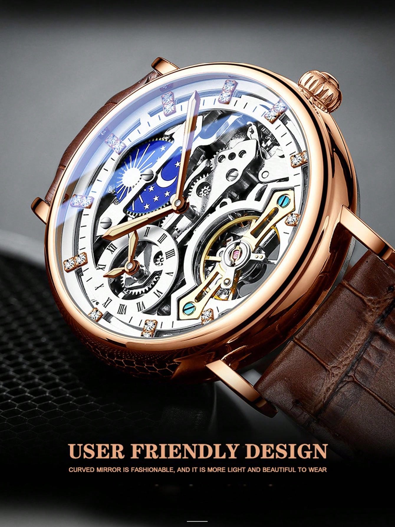 White Silver - Brown Leather - Automatic -41mm