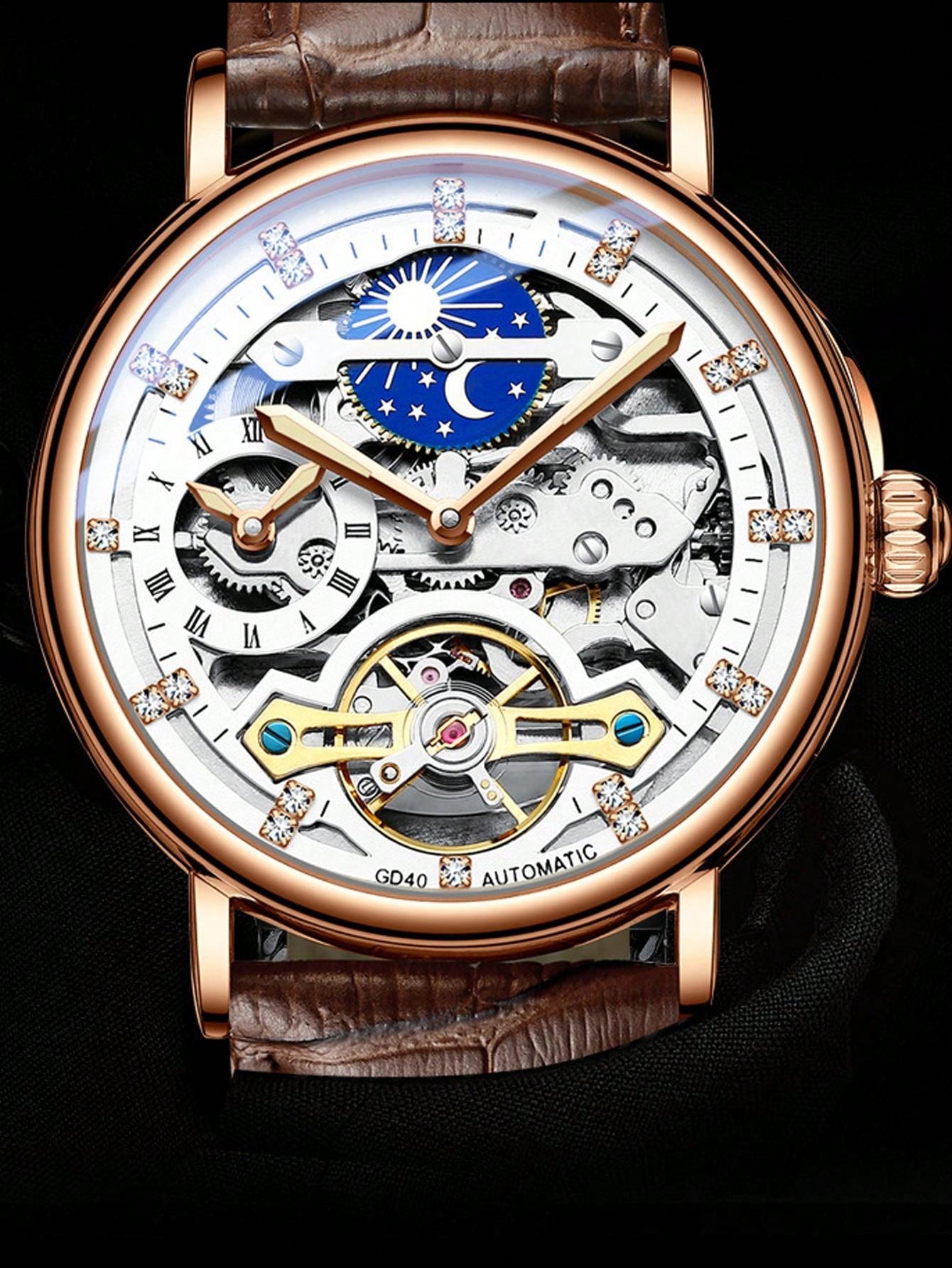 White Silver - Brown Leather - Automatic -41mm