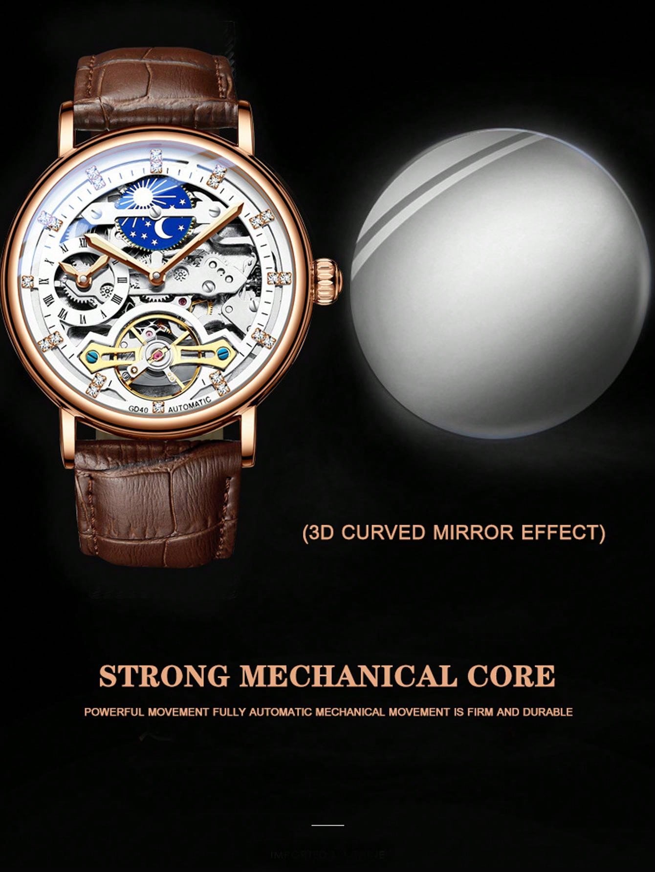 White Silver - Brown Leather - Automatic -41mm