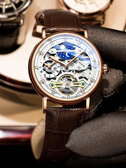 White Silver - Brown Leather - Automatic -41mm