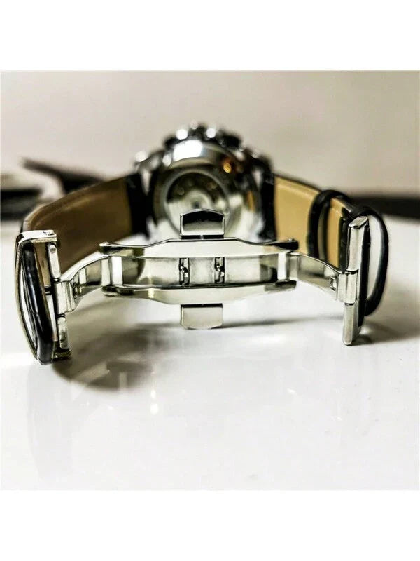 Blue - Black Leather - Automatic -43mm