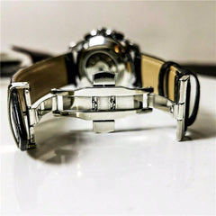 Blue - Black Leather - Automatic -43mm