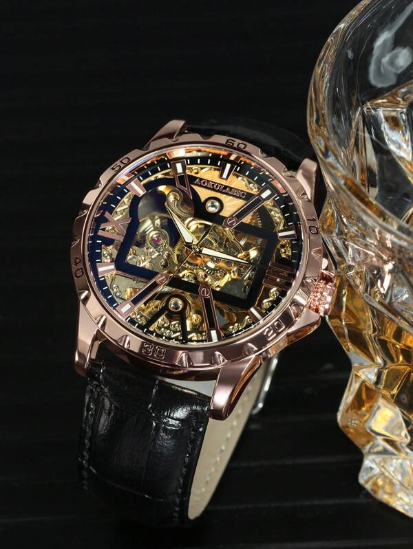 Yellow gold - Black Leather - Automatic -41mm