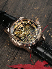 Yellow gold - Black Leather - Automatic -41mm